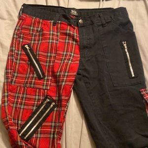 Men’s tiger of London red and black plaid pants | Sz 34 slim fit